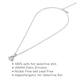 MYBEBOA 925 Silver Triangula CZ Necklace for Women