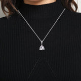 MYBEBOA 925 Silver Triangula CZ Necklace for Women