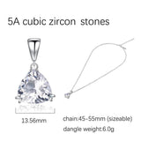 MYBEBOA 925 Silver Triangula CZ Necklace for Women