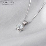 1ct Moissanite Pendant Necklace in 925 Sterling Silver Snowflake for Women