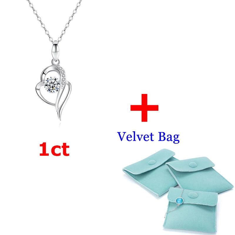 14k Moissanite Heart Pendant Necklace Wedding Jewelry