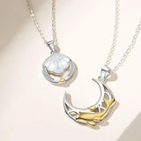 S925 Sterling Silver Star Moon Necklace Nautical Couple Necklace