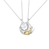 S925 Sterling Silver Star Moon Necklace Nautical Couple Necklace