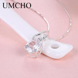 925 Silver Clear Cubic Zircon Necklace for Women Wedding