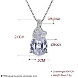 925 Silver Clear Cubic Zircon Necklace for Women Wedding
