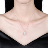 925 Silver Clear Cubic Zircon Necklace for Women Wedding