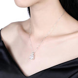 925 Silver Clear Cubic Zircon Necklace for Women Wedding