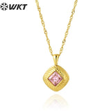 Square Shape Pendant Stainless Steel Necklace for Palace Party