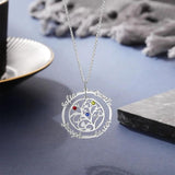 JewelOra 925 Silver Family Tree Necklace with Birthstones Name Pendant