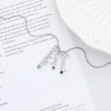 JewelOra Personalized Name Necklace with 3 Birthstones - 925 Silver