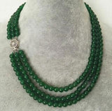8mm Purple Jade Round Gemstone Beads Necklace 17-19''