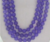 8mm Purple Jade Round Gemstone Beads Necklace 17-19''