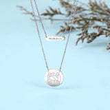 925 Silver Monogram Name Necklace Date Double Chain Birthday Gift