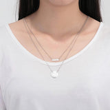 925 Silver Monogram Name Necklace Date Double Chain Birthday Gift