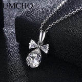 925 Silver Crystal Pendant Necklace with Chain for Women