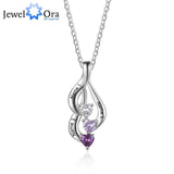 Personalized 925 Silver Birthstone Necklaces Engraved Name Mother Necklace