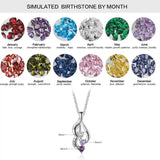 Personalized 925 Silver Birthstone Necklaces Engraved Name Mother Necklace