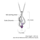 Personalized 925 Silver Birthstone Necklaces Engraved Name Mother Necklace