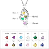 Personalized 925 Silver Birthstone Necklaces Engraved Name Mother Necklace