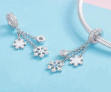 925 Silver Snowflake CZ Pendant Necklace for Women Girls
