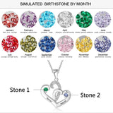 Personalized Name Heart Necklace 925 Sterling Silver Birthstone Pendant