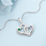 Personalized Name Heart Necklace 925 Sterling Silver Birthstone Pendant