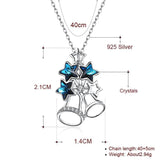 925 Silver Star Crystal Pendant Necklace for Women