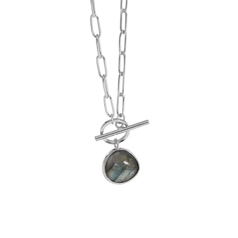 Labradorite Pendant Necklace 925 Silver Female Jewelry