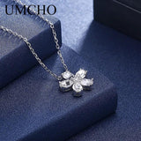 Pink Clear Crystal Sterling Silver Necklace for Women
