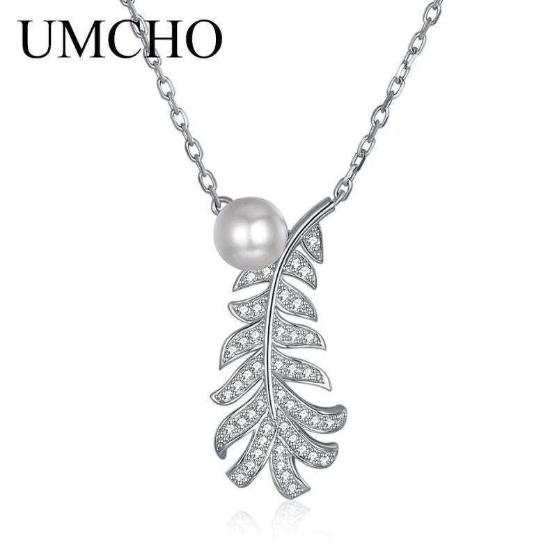 925 Silver Zircon Pearl Necklace Romantic Wedding Gift