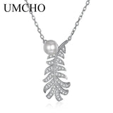 925 Silver Zircon Pearl Necklace Romantic Wedding Gift