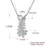 925 Silver Zircon Pearl Necklace Romantic Wedding Gift