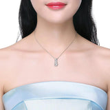 925 Silver Zircon Pearl Necklace Romantic Wedding Gift