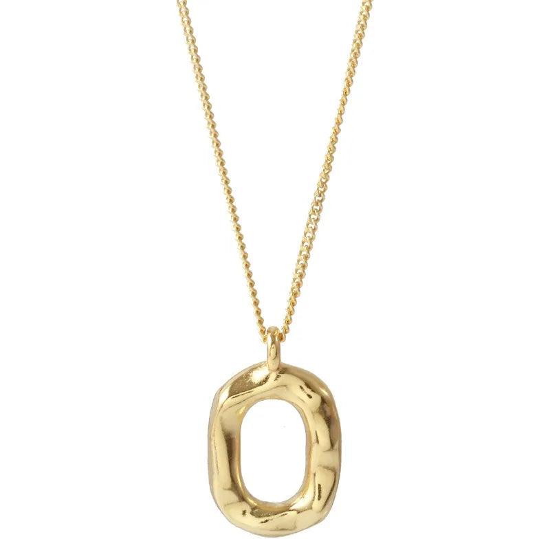 Sterling Silver Lovely Irregular Circle Pendant Necklace