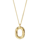 Sterling Silver Lovely Irregular Circle Pendant Necklace