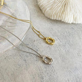 Sterling Silver Lovely Irregular Circle Pendant Necklace