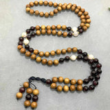 8mm Natural Morganite Garnet Beads Necklace