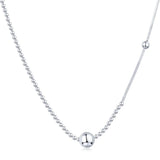 925 Sterling Silver Women Bead Necklace Irregular Splicing