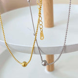 925 Sterling Silver Women Bead Necklace Irregular Splicing