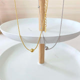 925 Sterling Silver Women Bead Necklace Irregular Splicing