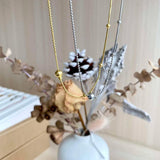 925 Sterling Silver Women Bead Necklace Irregular Splicing