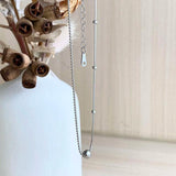 925 Sterling Silver Women Bead Necklace Irregular Splicing