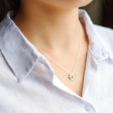 S Silver Women's Necklace Small Fresh Chrysanthemum Flower Pendant