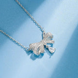 S Sterling Silver Women's Necklace Bowknot Pendant