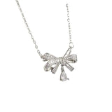 S Sterling Silver Women's Necklace Bowknot Pendant