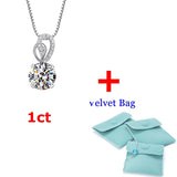 1CT Moissanite Heart Necklace Sterling Silver D Brilliant Diamond Prong