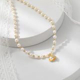 925 Silver Freshwater Pearl Necklace Shell Pendant Choker