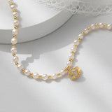 925 Silver Freshwater Pearl Necklace Shell Pendant Choker