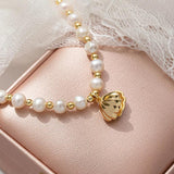 925 Silver Freshwater Pearl Necklace Shell Pendant Choker