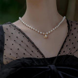 925 Silver Freshwater Pearl Necklace Shell Pendant Choker